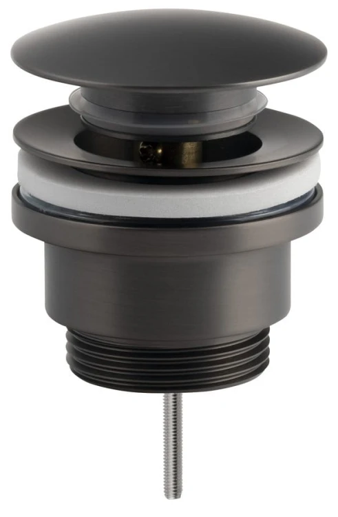 Odpływ umywalkowy 5/4", klik-klak, duży korek, 10-55mm, gun metal