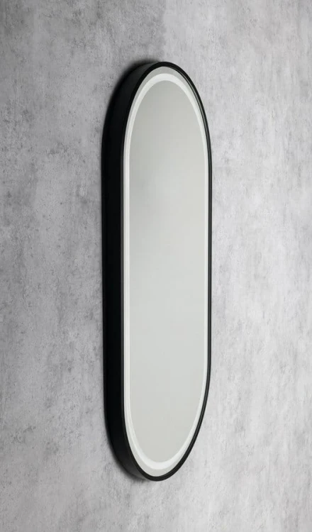 KAIRA lustro owalne z oświetleniem LED 45x90cm, czarny mat #2