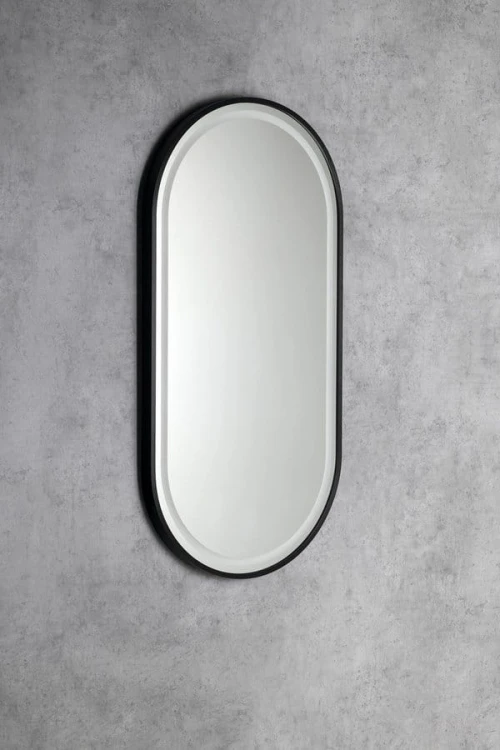 KAIRA lustro owalne z oświetleniem LED 45x90cm, czarny mat #5