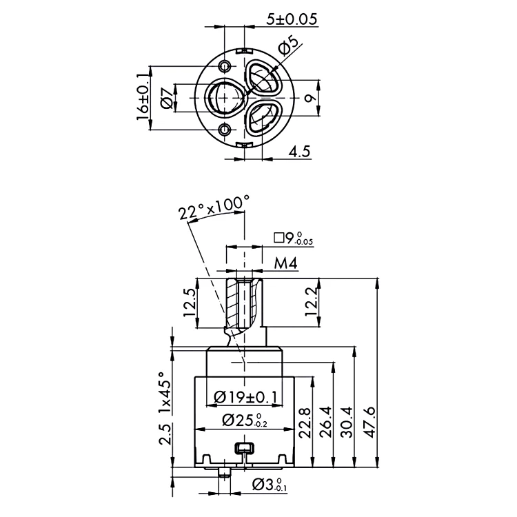 Rysunek techniczny - KEROX głowica zamienna 25mm