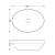 Rysunek techniczny - Umywalka ceramiczna nablatowa 50,5x37cm, biały