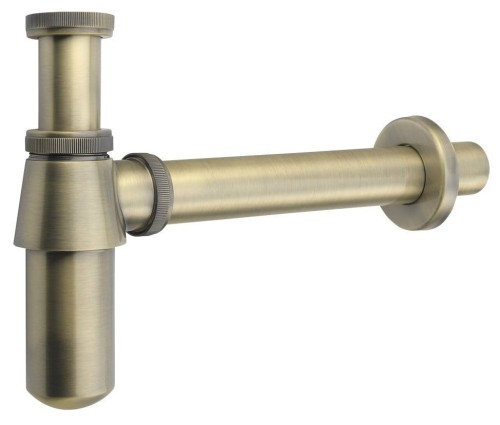 RETRO syfon umywalkowy 5/4", odpływ 32mm, ciemny brąz