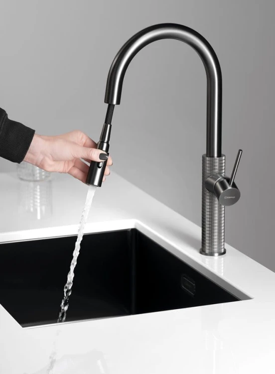 FLAWO bateria kuchenna z wysuwaną wylewką, gun metal #4