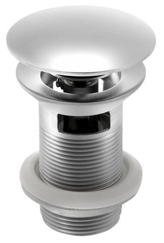 MINIMAL korek umywalkowy 5/4", klik-klak, duży grzybek, stal nierdzewna mat