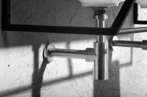 MINIMAL syfon umywalkowy 5/4", odpływ 32mm, stal nierdzewna mat #2