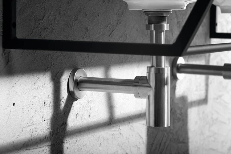 MINIMAL syfon umywalkowy 5/4", odpływ 32mm, stal nierdzewna mat #2