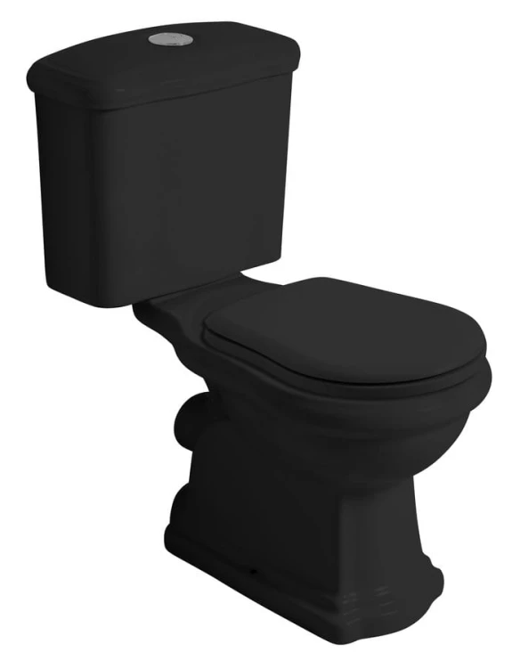 RETRO misa do kompaktu WC 38,5x72cm, odpływ poziomy, czarny mat #4