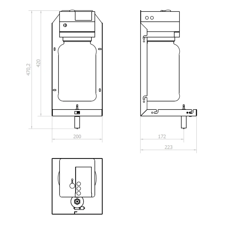 Rysunek techniczny - TOWEL Szafka z lustrem 100cm z automatycznym dozownikiem mydła, z baterią i dozownikiem ręczników papierowych #4