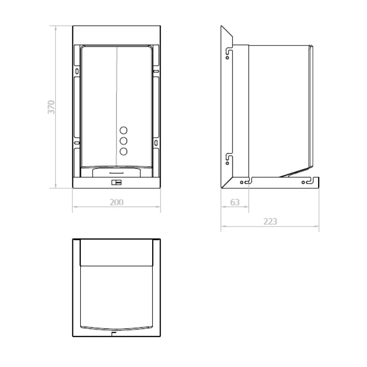 Rysunek techniczny - VELOX Szafka z lustrem 80cm z automatycznym dozownikiem mydła, z baterią i suszarką do rąk #2