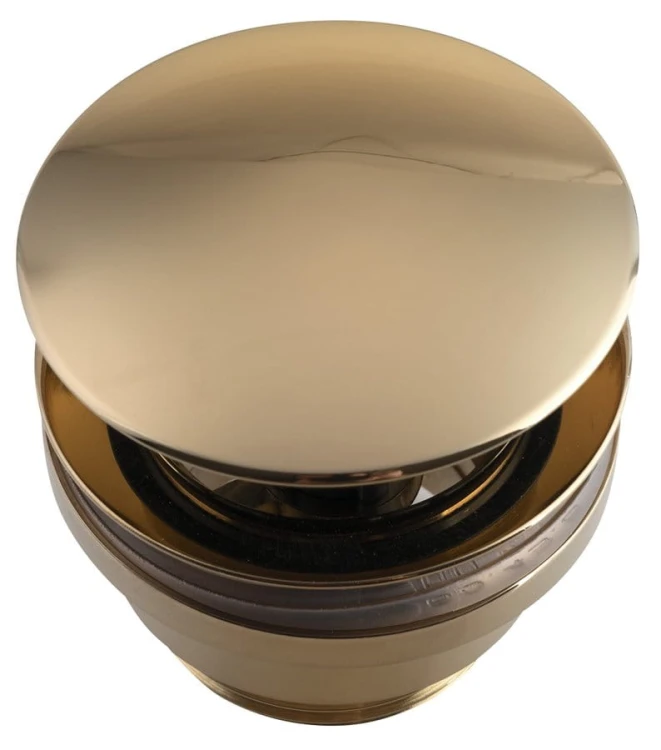 Odpływ umywalkowy 5/4", silent klik-klak, duży korek, 5-55 mm, złoto #4