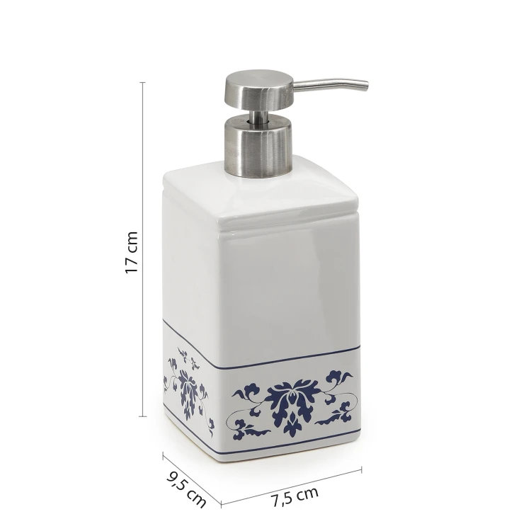 Rysunek techniczny - CIXI dozownik mydła, porcelana, niebieski/biały