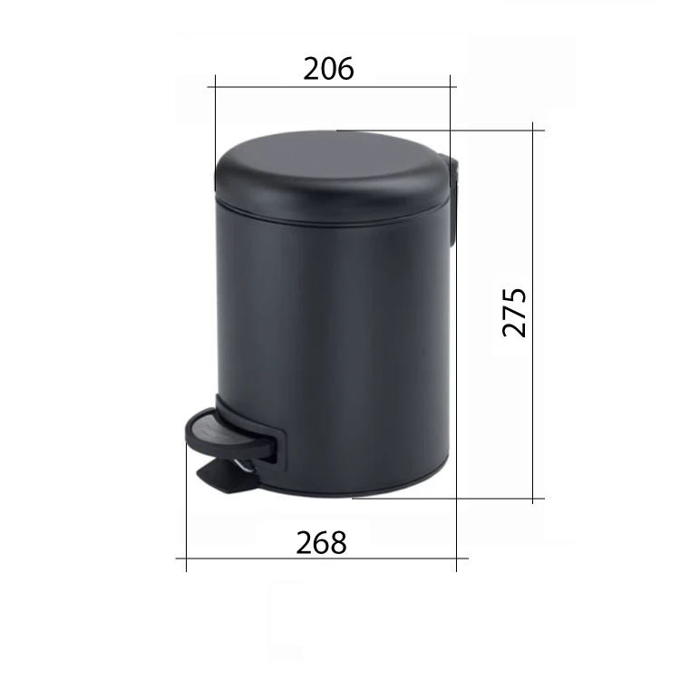 Rysunek techniczny - POTTY kosz na śmieci 5l, Soft Close , złoty mat