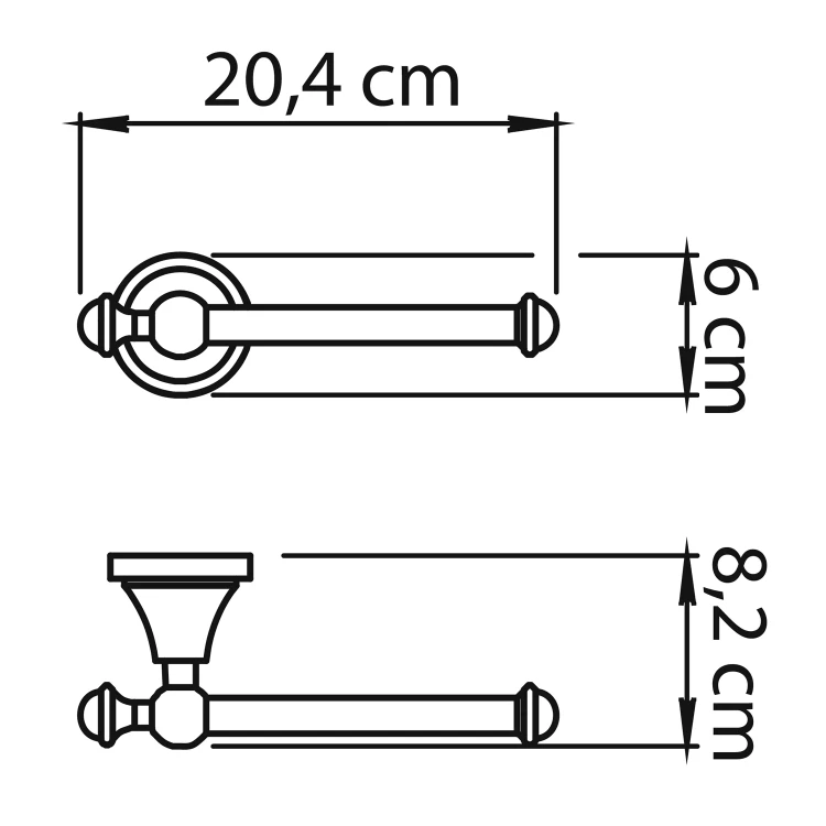 Rysunek techniczny - NEVIS wieszak na papier toaletowy, chrom