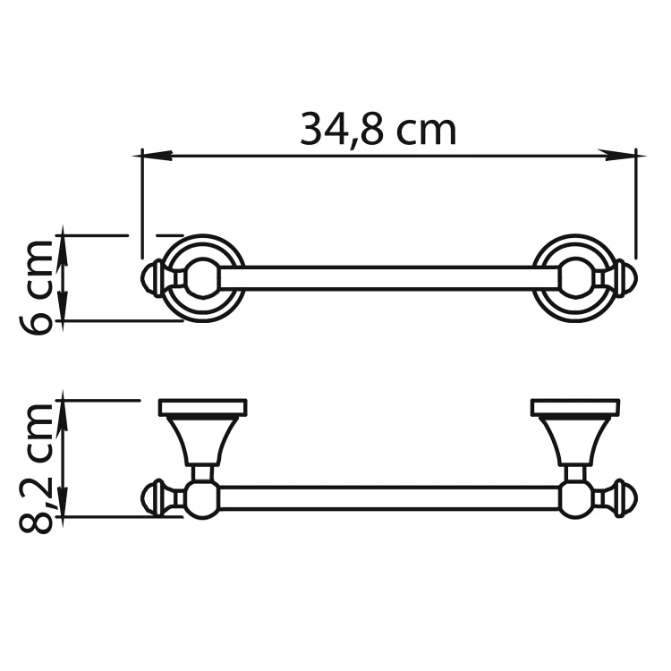 Rysunek techniczny - NEVIS wieszak na ręczniki 300mm, chrom