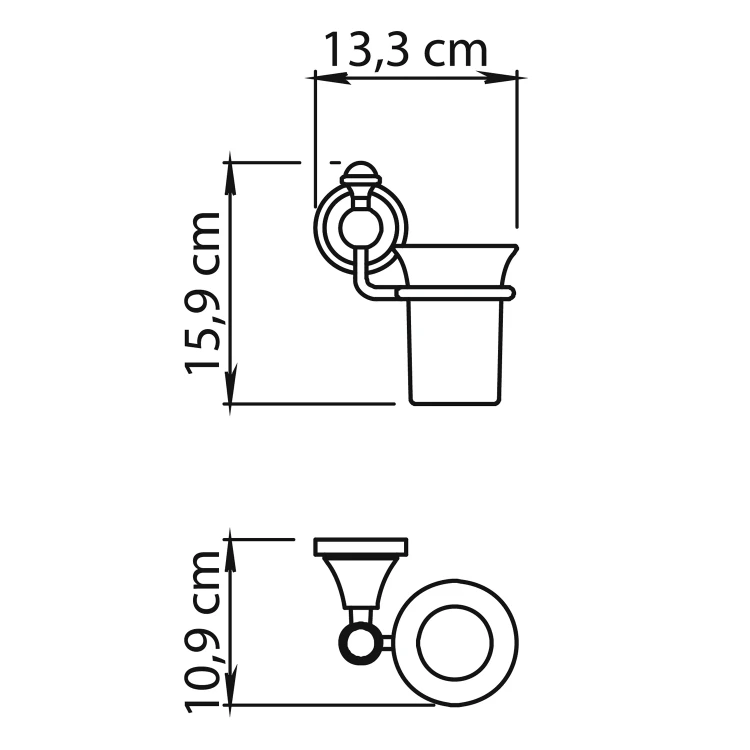Rysunek techniczny - NEVIS kubek, ceramika, chrom