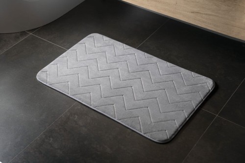 MOUSSE dywanik łazienkowy, 50x80cm, 100% polyester, antypoślizgowa, szary #2