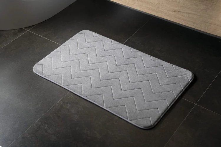 MOUSSE dywanik łazienkowy, 50x80cm, 100% polyester, antypoślizgowa, szary #2