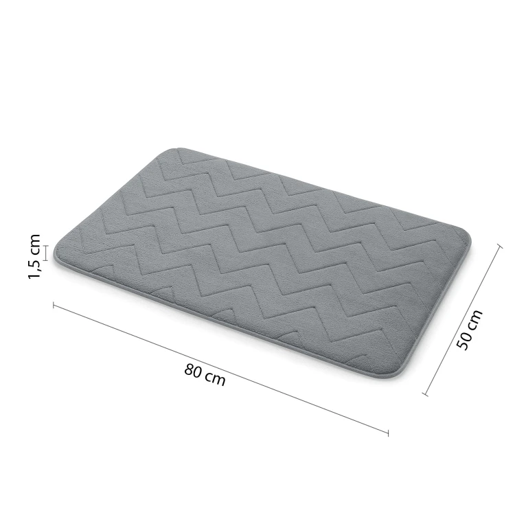 Rysunek techniczny - MOUSSE dywanik łazienkowy, 50x80cm, 100% polyester, antypoślizgowa, szary