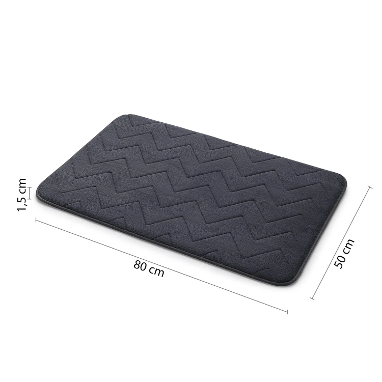 Rysunek techniczny - MOUSSE dywanik łazienkowy, 50x80cm, 100% polyester, antypoślizgowa, antracyt