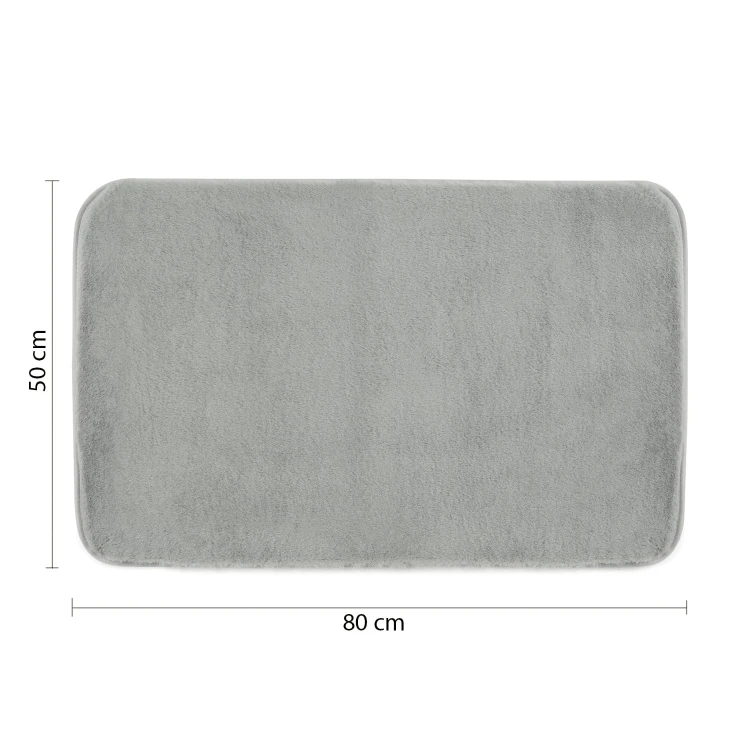 Rysunek techniczny - FUZZY dywanik łazienkowy, 50x80cm, 100% polyester, antypoślizgowa, szary