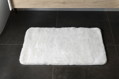 FUZZY dywanik łazienkowy, 50x80cm, 100% polyester, antypoślizgowa, biały #2