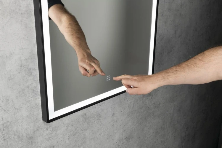 CORNA lustro z oświetleniem LED 60x80cm, czujnik dotykowy, ściemnialne, czarny mat #7