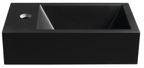 AMAROK umywalka kompozytowa 40x22cm, czarny mat, bateria z lewej strony #2