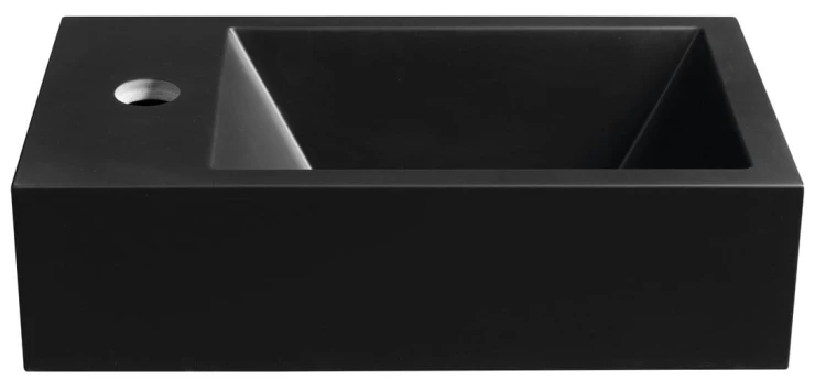 AMAROK umywalka kompozytowa 40x22cm, czarny mat, bateria z lewej strony #2