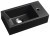 AMAROK umywalka kompozytowa 40x22cm, czarny mat, bateria z prawej strony