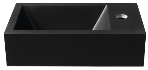 AMAROK umywalka kompozytowa 40x22cm, czarny mat, bateria z prawej strony #2