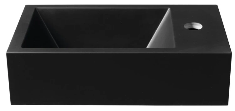 AMAROK umywalka kompozytowa 40x22cm, czarny mat, bateria z prawej strony #2