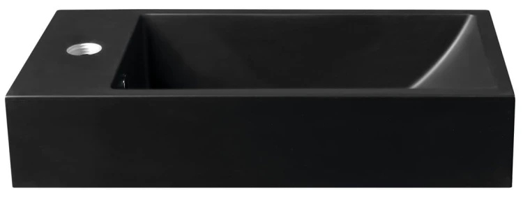 ARIANA umywalka kompozytowa 50x25cm, bateria po lewej stronie, czarny mat #2