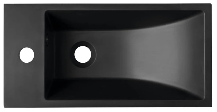 ARIANA umywalka kompozytowa 50x25cm, bateria po lewej stronie, czarny mat #3