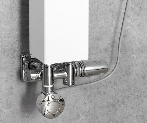WICHER COMBI zestaw przyłączeniowy zespolony z termostatem, rozstaw 50mm, chrom #2