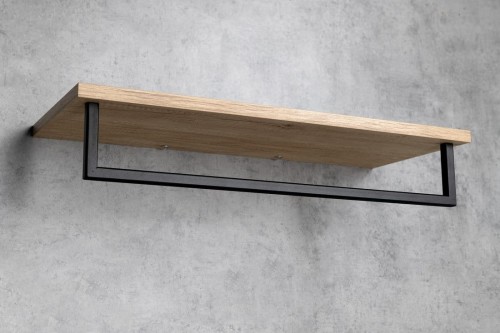 SKA półka na ręczniki z relingiem 600x250mm, dąb/czarny mat #2