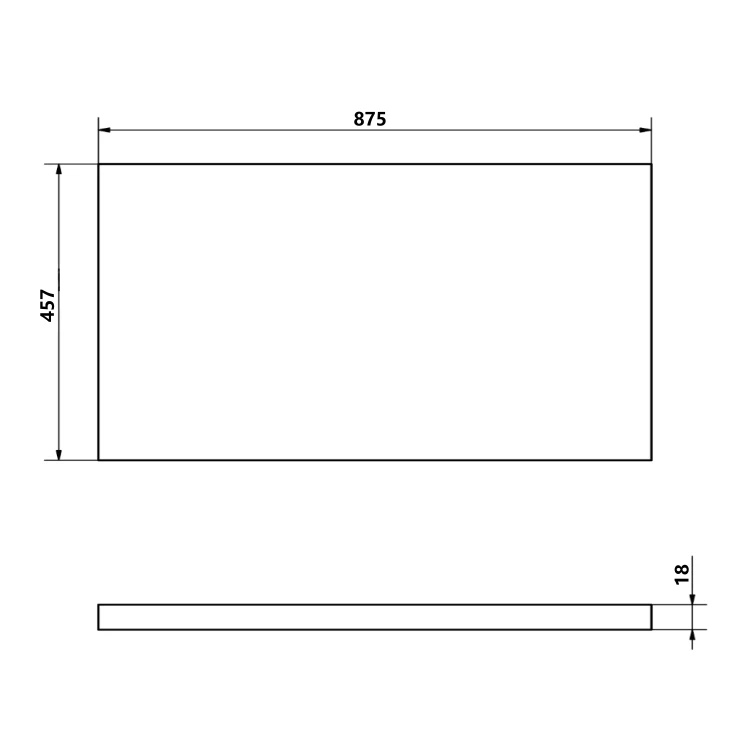 Rysunek techniczny - ALTAIR blat 87,5x45,7 cm, antracyt łupek