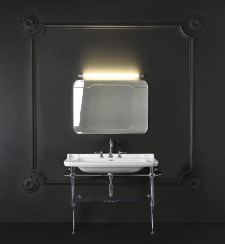 WALDORF umywalka ceramiczna 120x55cm, z 3 otworami na baterię, biały #2