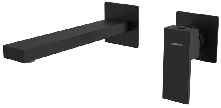 CUBEMIX bateria umywalkowa podtynkowa, dwuelementowa, czarny mat