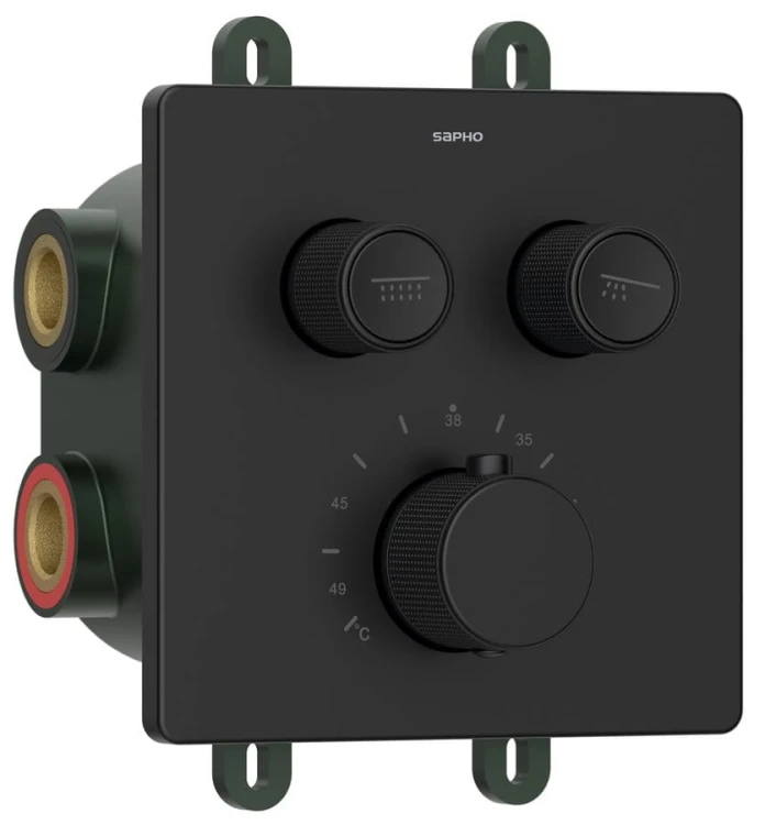 SMART SELECT bateria prysznicowa termostatyczna podtynkowa, box, 2 wyjścia, czarny mat