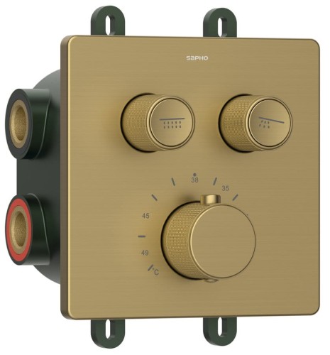 SMART SELECT bateria prysznicowa termostatyczna podtynkowa, box, 2 wyjścia, złoty mat