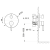 Rysunek techniczny - ICONIC bateria prysznicowa, podtynkowa, 2 wyjścia, złoty mat