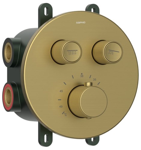 SMART SELECT bateria prysznicowa termostatyczna podtynkowa, box, 2 wyjścia, złoty mat