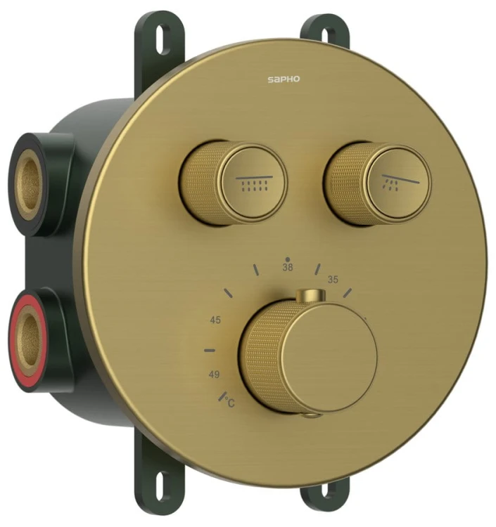 SMART SELECT bateria prysznicowa termostatyczna podtynkowa, box, 2 wyjścia, złoty mat