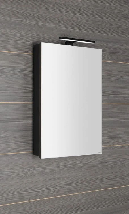 GRETA szafka z lustrem, oświetlenie LED, 50x70x14cm, czarny mat #2