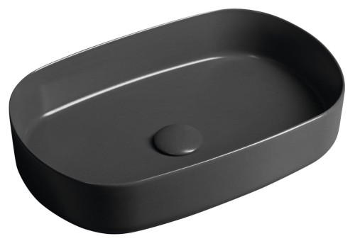 INFINITY OVAL umywalka ceramiczna nablatowa 55x36cm, antracyt