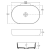 Rysunek techniczny - INFINITY OVAL umywalka ceramiczna nablatowa 55x36cm, antracyt