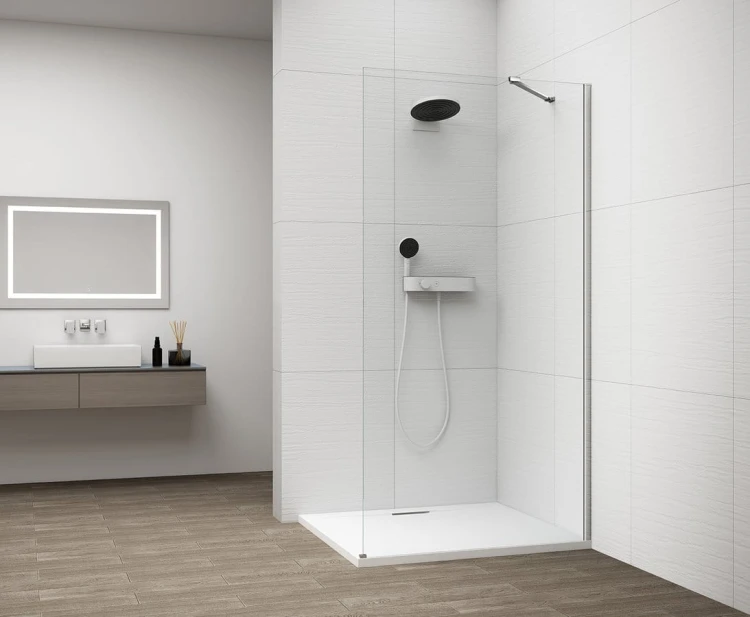 ESCA CHROME jednoczęściowa kabina przysznicowa Walk-In, montaż przy ścianie, szkło czyste, 1200 mm #3