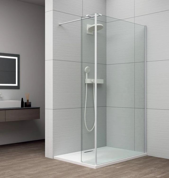 ESCA WHITE MATT jednoczęściowa kabina przysznicowa Walk-In, montaż przy ścianie, 1000 mm #2