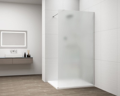 ESCA CHROME jednoczęściowa kabina przysznicowa Walk-In, montaż przy ścianie, szkło mleczne, 700 mm
