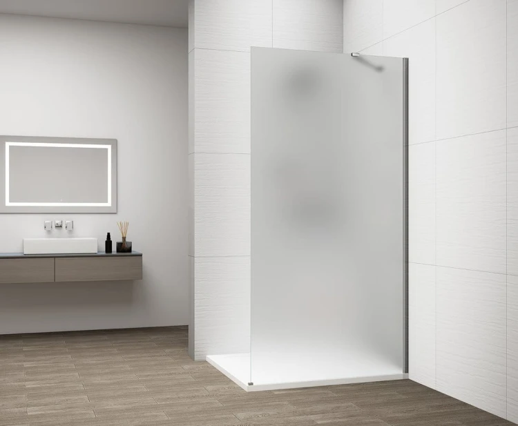 ESCA CHROME jednoczęściowa kabina przysznicowa Walk-In, montaż przy ścianie, szkło mleczne, 800 mm #4